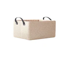 Storage Basket Soft Handle Large Capacity PP Woven Vanity Organizer Box Home Supplies