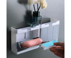 Soap Storage Holder Wall Mounted Self-drain ABS Plastic Soap Storage Rack for Bathroom
