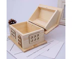 House Shape Money Box No Burrs Wood Desk Saving Piggy Bank for Students 1