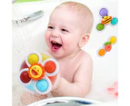 3Pcs Suction Cup Spinner Toys,Baby Spinners Dimple Toy w/ Pop Fidget Function