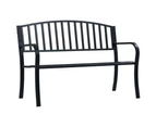 vidaXL Garden Bench 125 cm Black Steel