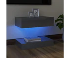 TV Cabinet with LED Lights High Gloss Grey 60x35 cm STORAGE