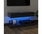 TV Cabinet with LED Lights Grey 90x35 cm STORAGE