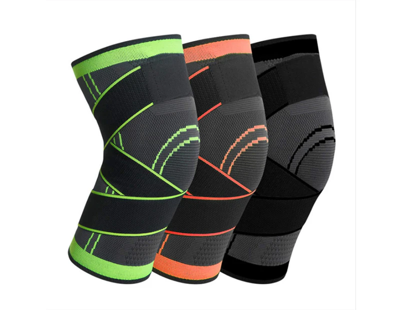 1pcs Ribbon Knitted Knee Protection, Basketball Football Fitness Running Walking Knee Pad Non-slip with Tie Knee