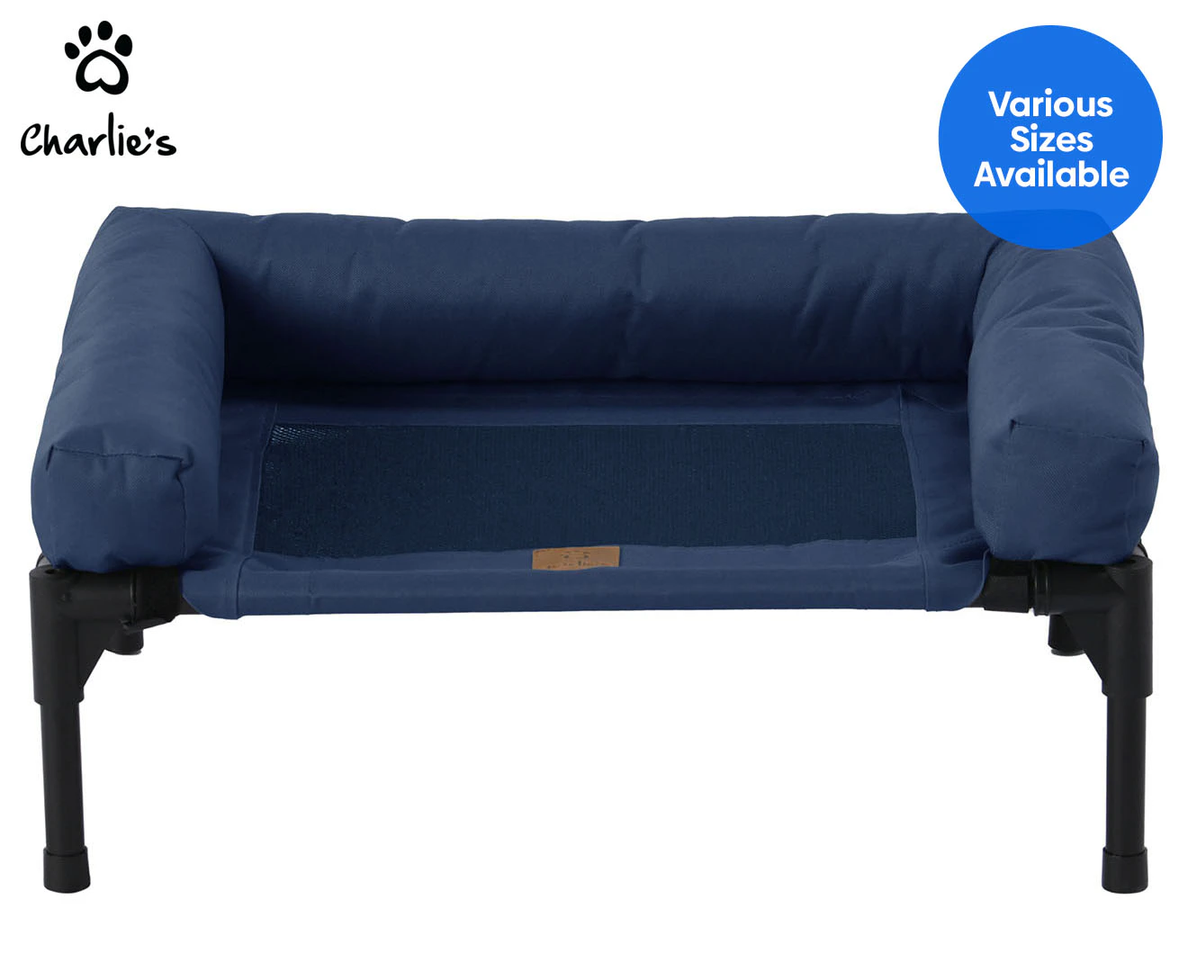 Charlie’s Trampoline Bolster Sofa Pet Bed - Blue