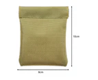 Cosmetic Bag Portable Self-closing Compact Oxford Cloth Easy Clean Versatile Lipsticks Holder Case for Office-Khaki