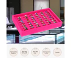 Ring Display Case Multi-slot Minimalistic Luxurious Look Jewelry Showcase Earrings Display Stand for Home-Red