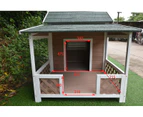 PawHub Large Wooden Pet Dog Kennel Timber House Wood Cabin Outdoor Patio Deck