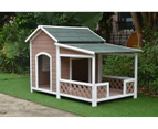 PawHub Large Wooden Pet Dog Kennel Timber House Wood Cabin Outdoor Patio Deck