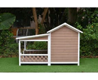 PawHub Large Wooden Pet Dog Kennel Timber House Wood Cabin Outdoor Patio Deck