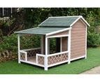 PawHub Large Wooden Pet Dog Kennel Timber House Wood Cabin Outdoor Patio Deck