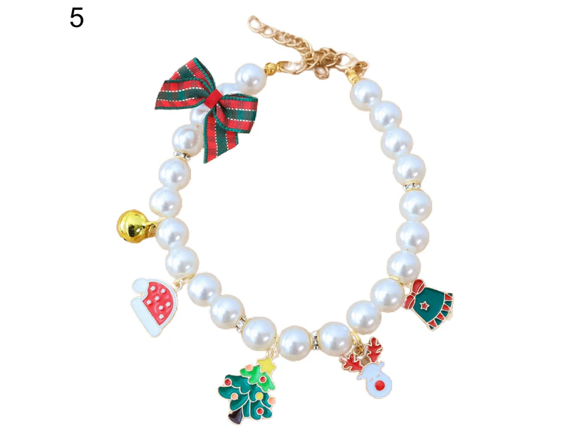 Bowknot Cats Collar Decorative Adjustable Christmas Pendant Decor Pet Collar for Dog-L