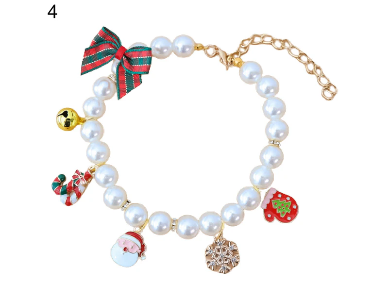 Bowknot Cats Collar Decorative Adjustable Christmas Pendant Decor Pet Collar for Dog-L