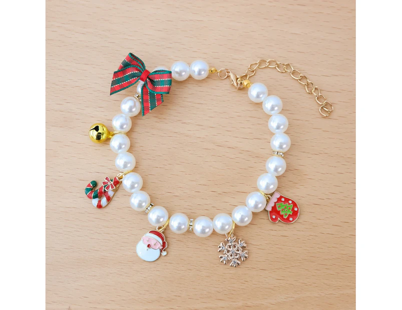 Bowknot Cats Collar Decorative Adjustable Christmas Pendant Decor Pet Collar for Dog-XS