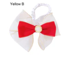 Cat Collar Cartoon Tiger Design Elastic Band Cute Kitten Dog Bow Tie Collar Bib Pet Supplies-Yellow XS