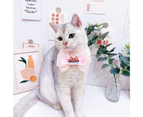 Cat Collar Cartoon Tiger Design Elastic Band Cute Kitten Dog Bow Tie Collar Bib Pet Supplies-Pink L