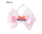 Cat Collar Cartoon Tiger Design Elastic Band Cute Kitten Dog Bow Tie Collar Bib Pet Supplies-Pink M