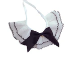 Beautiful Pet Scarf Fine Workmanship Fabric Bow Lace Design Scarf Collar for Household-Black XS