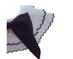 Beautiful Pet Scarf Fine Workmanship Fabric Bow Lace Design Scarf Collar for Household-Black XS