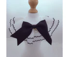 Beautiful Pet Scarf Fine Workmanship Fabric Bow Lace Design Scarf Collar for Household-Black M