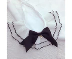 Beautiful Pet Scarf Fine Workmanship Fabric Bow Lace Design Scarf Collar for Household-Black M