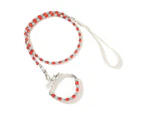 1.25m Pet Leash Rope Colored Beads Adjustable Fashion Necklace Small Medium Dogs Collar Leash Pet Supplies-Red