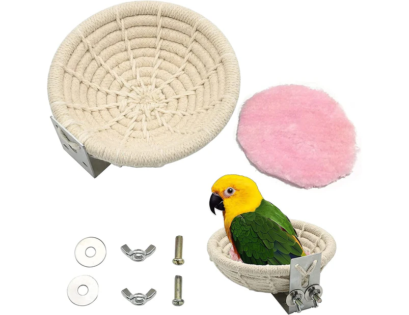 Bird Nest Cotton Rope, Parakeet Breeding Nest Handwork Winter Warm, Bird Nest for Cages Budgie Parrots Perching