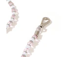 1.25m Dog Leash Beads Decoration Break-Away Training Tool Pet Leash Rope Collar Accessories for Small Medium Dogs-Pink