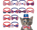 12 Pieces Pet Dog Neckties Adjustable Patriotic Dog Pet Neckties Flag Cat Tie for Dogs Puppy