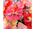 20pcs Dog Hair Bows with Rubber Bands Colored Curve Decoration Mixed Colors Dog Topknot Bows Pet Dog Grooming Bows