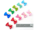 60PCS Cute Puppy Dog Small Bowknot Hair Bows with Rubber Bands Handmade Hair Accessories Bow Pet Grooming （Random Color）