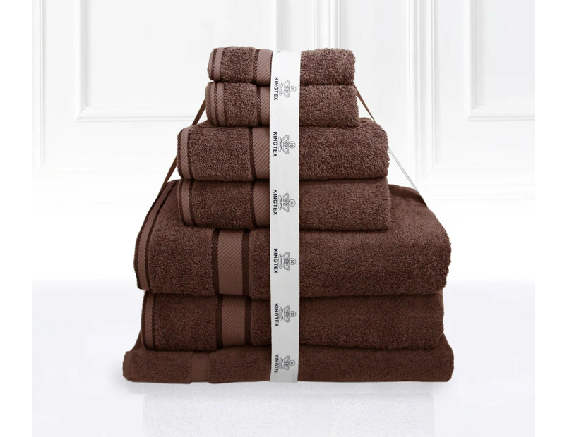 14 Piece Luxury Kingtex 100% Supreme Cotton Towel Set 100% Cotton Bath Towel Set Chocolate