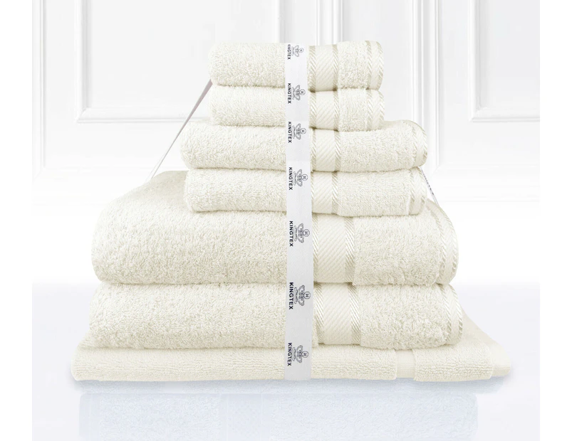 7 Piece Luxury Kingtex 100% Supreme Cotton Towel Set 100% Cotton Bath Towel Set Cream