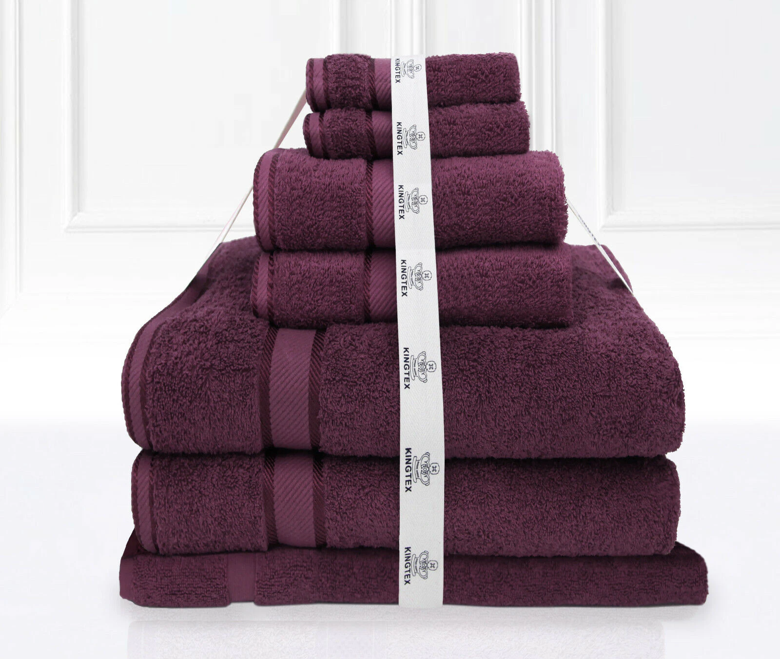 7 Piece Luxury Kingtex 100% Supreme Cotton Towel Set 100% Cotton Bath Towel Set Burgundy