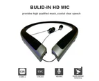 Bluetooth Headphones, Wireless Neckband Sports Headset with Retractable Earbuds, Sweatproof Noise Cancelling Stereo