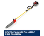 52CC Pole Chainsaw Brushcutter Trimmer Saw Pruner Brush Cutter Petrol Tree