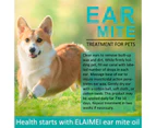 Elaimei Pet Ear Care Mite Canal Dog Cat Parasite Remover Killer Protection Drops Repel Cleaner Otic Itching Odours Fungal