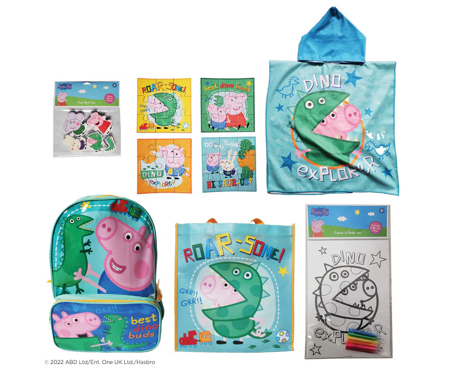 Peppa Pig George Kids/Childrens Backpack/Cooler Bag/Puzzle/Bath Toy Showbag 22