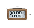 Digital alarm clock radio controlled alarm clock table clock solid wood waterproof alarm clock with thermometer, calendar