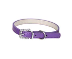 Cat Collar Solid Color Adjustable Faux Leather Puppy Collar Pet Traction Tool for Outdoor-Purple S