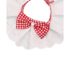 Cat Collar with Adjustable Rope Tie Bow-knot Decoration Thin Cat Dog Lace Collar Bib Pet Supplies-Red S