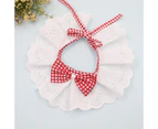 Cat Collar with Adjustable Rope Tie Bow-knot Decoration Thin Cat Dog Lace Collar Bib Pet Supplies-Red M
