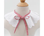 Cat Collar with Adjustable Rope Tie Bow-knot Decoration Thin Cat Dog Lace Collar Bib Pet Supplies-Red L