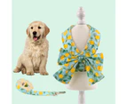 Cat Harness with Leash Rope Breathable Mesh Bow-knot Dog Vest Pet Flower Printed Traction Harnesses Cat Supplies-Green L