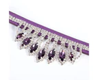 Cat Collar Eye-catching Waterproof Charming Sparkling Pet Cat Dog Necklace with Rhinestones for Outdoor-Purple S