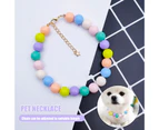 Cat Necklace Attractive Lightweight Plastic Colorful Beads Cat Collar for Daily Life -Multicolor L