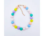 Cat Necklace Attractive Lightweight Plastic Colorful Beads Cat Collar for Daily Life -Multicolor S