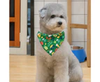 Dog Bandanas Green Lucky Plant Printing Irish Festival Triangle Scarf Cat Dog Neckerchief Pet Bib Collar Pet Accessories-S