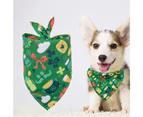 Dog Bandanas Green Lucky Plant Printing Irish Festival Triangle Scarf Cat Dog Neckerchief Pet Bib Collar Pet Accessories-S