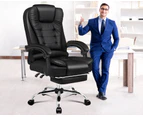 ALFORDSON Office Chair Gaming Executive Computer Racer Footrest PU Leather Seat Black